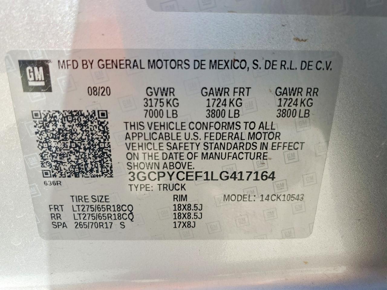 2020 CHEVROLET SILVERADO K1500 TRAIL BOSS CUSTOM photo 12