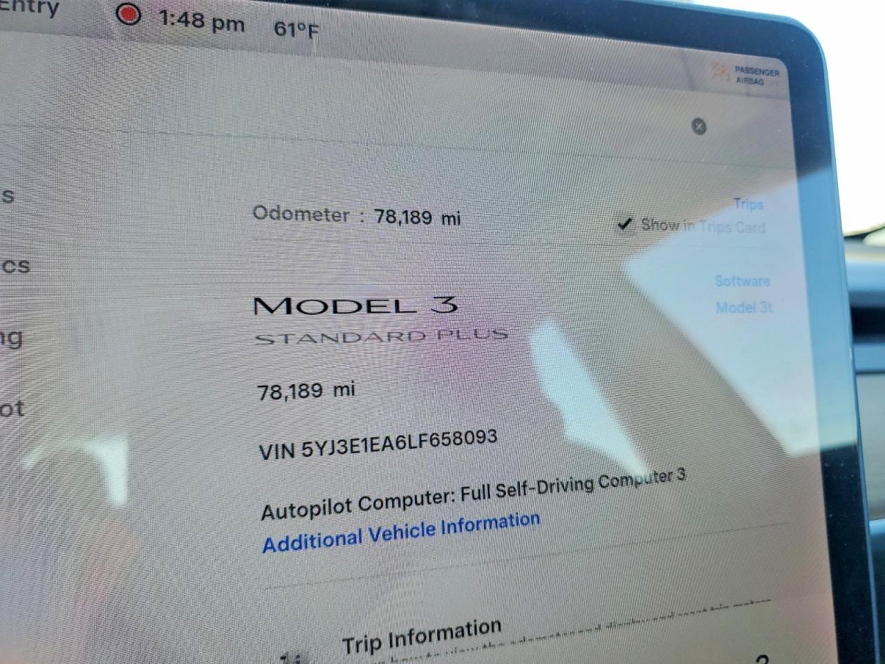 2020 TESLA MODEL 3 photo 17