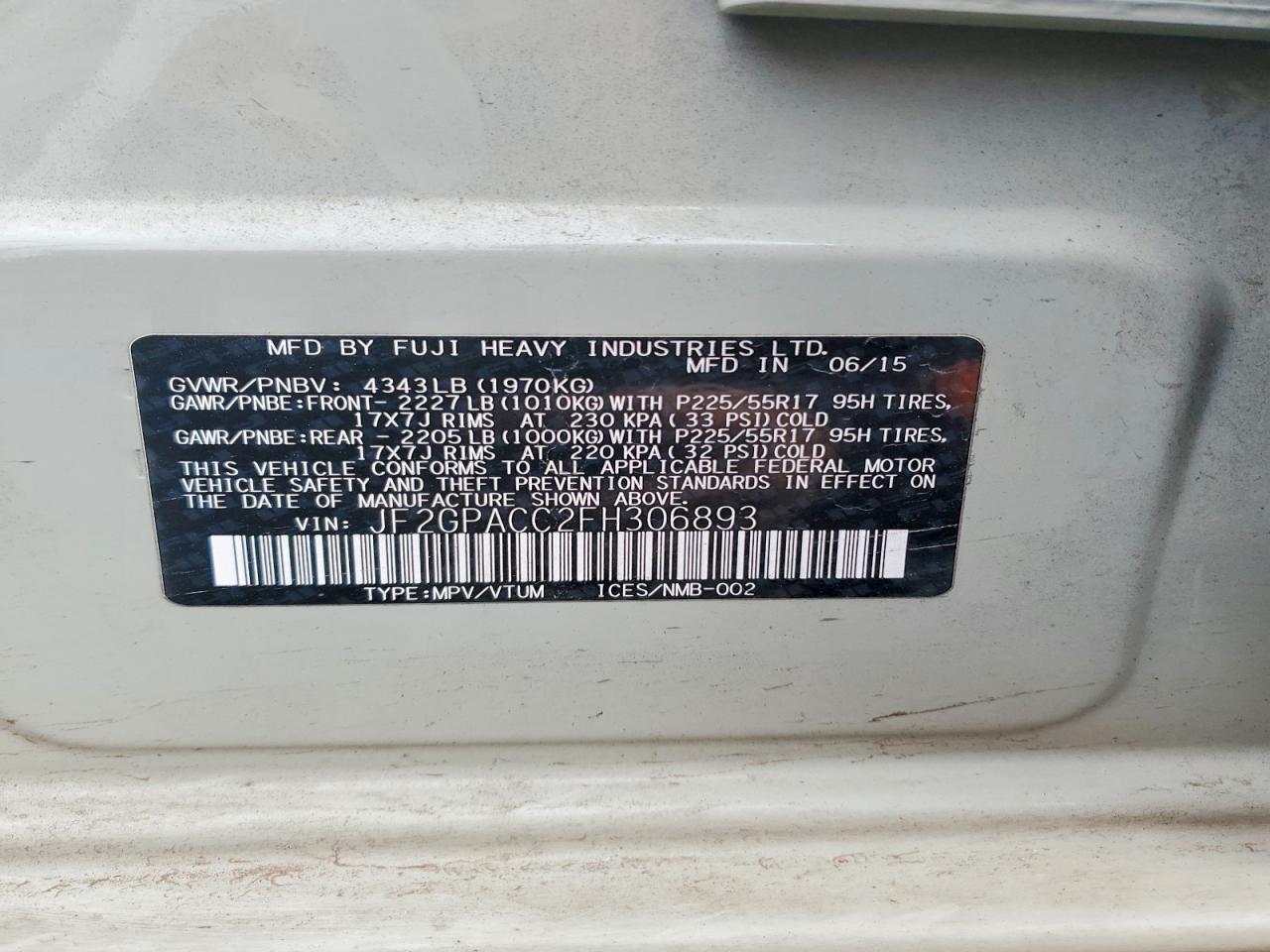 2015 SUBARU XV CROSSTREK 2.0 PREMIUM photo 13