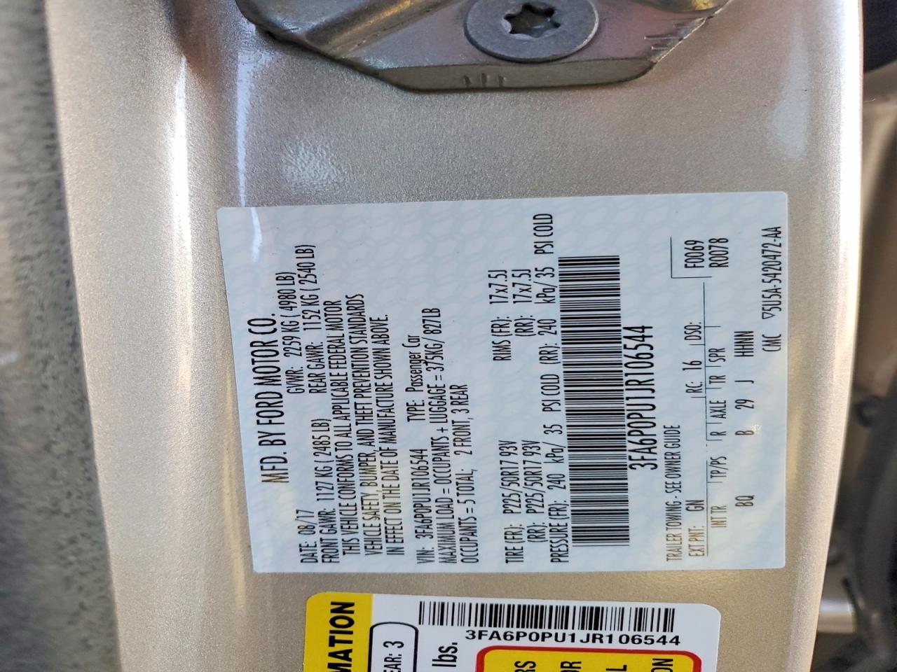 2018 FORD FUSION SE PHEV photo 12