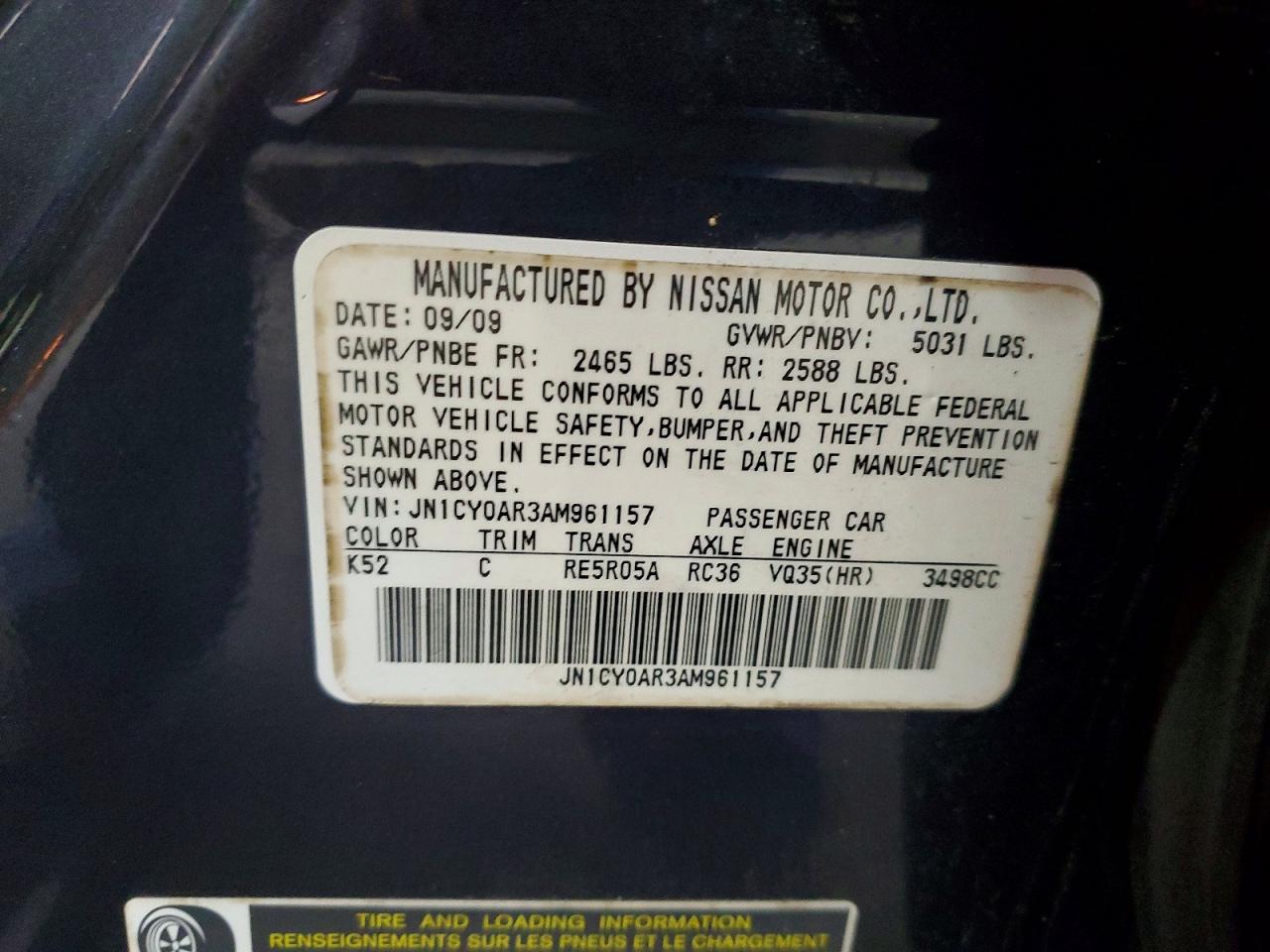 2010 INFINITI M35 BASE photo 12