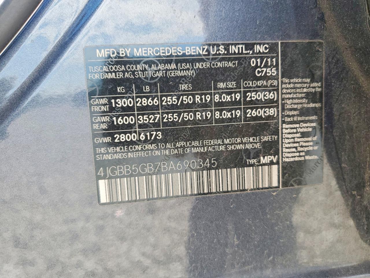 2011 MERCEDES-BENZ ML 350 photo 13