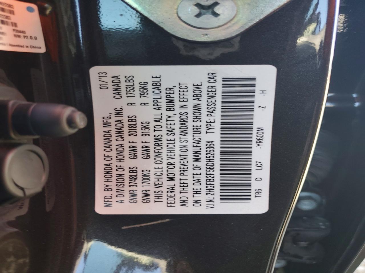 2013 HONDA CIVIC LX photo 34