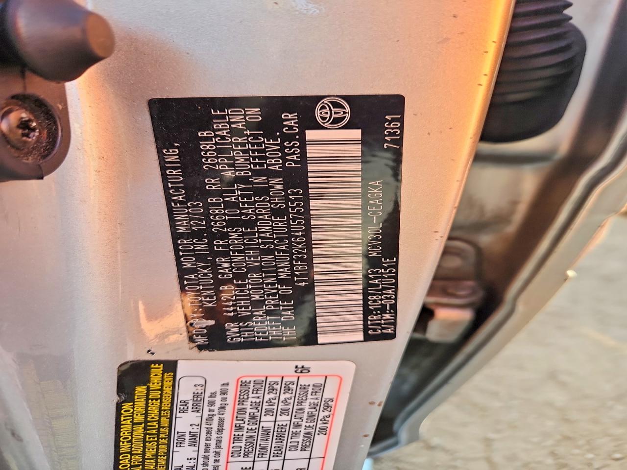 2004 TOYOTA CAMRY photo 49