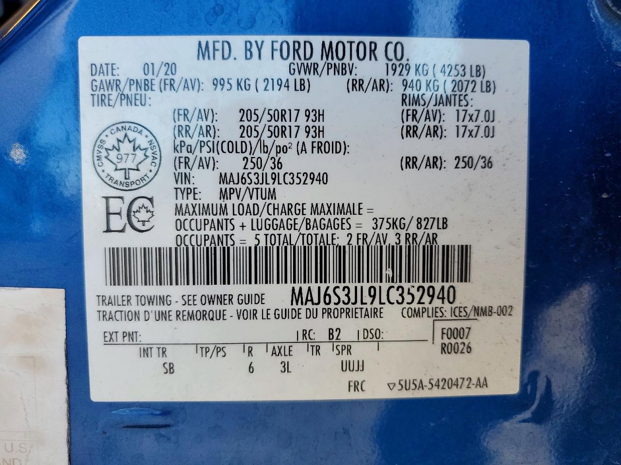 2020 FORD ECOSPORT SES photo 37