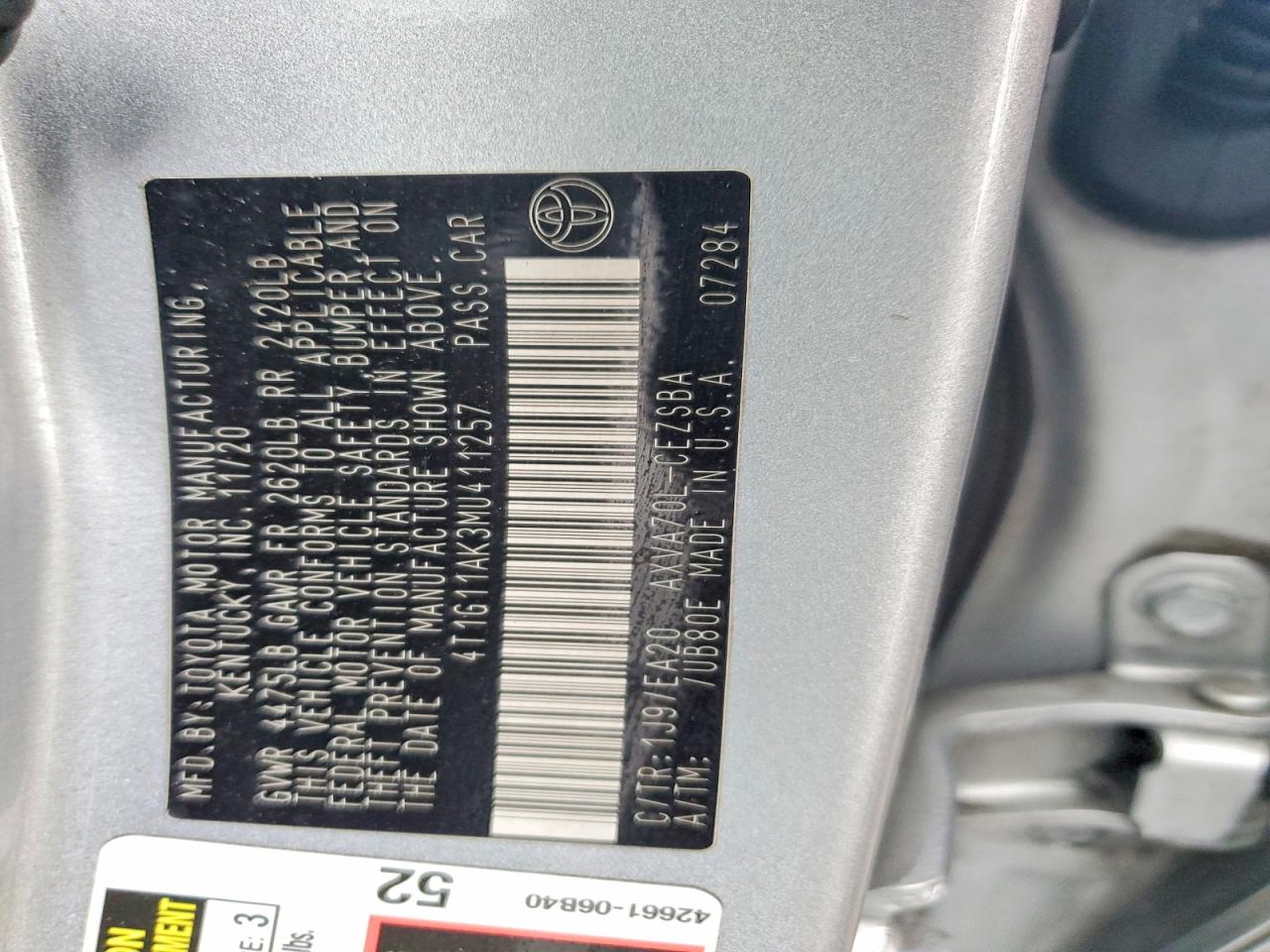 2021 TOYOTA CAMRY SE photo 23