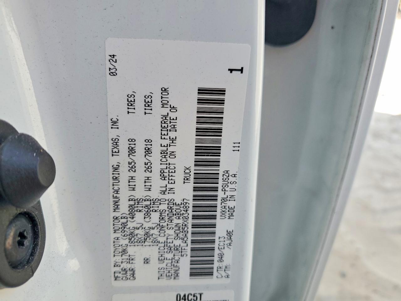 2024 TOYOTA TUNDRA CREWMAX SR photo 34