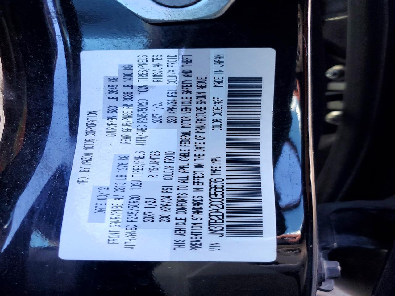 2012 MAZDA CX-9 photo 37