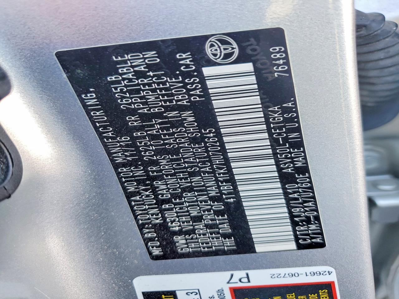2017 TOYOTA CAMRY XLE photo 12