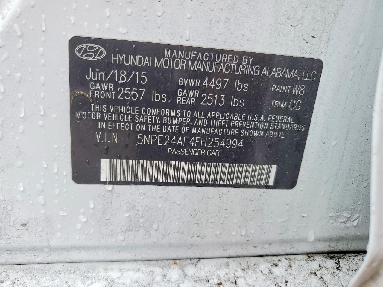 2015 HYUNDAI SONATA SE photo 25