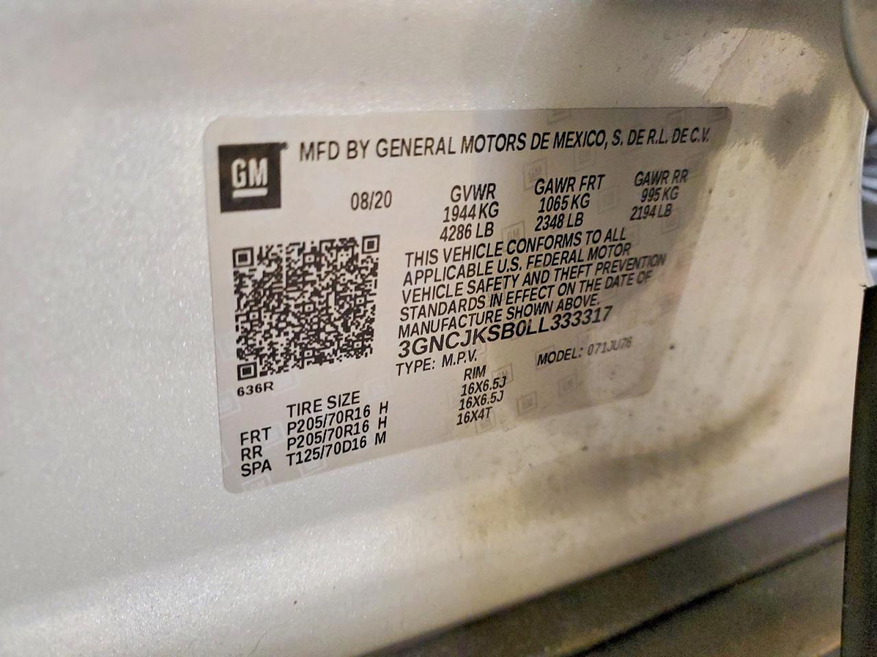 2020 CHEVROLET TRAX LS photo 12