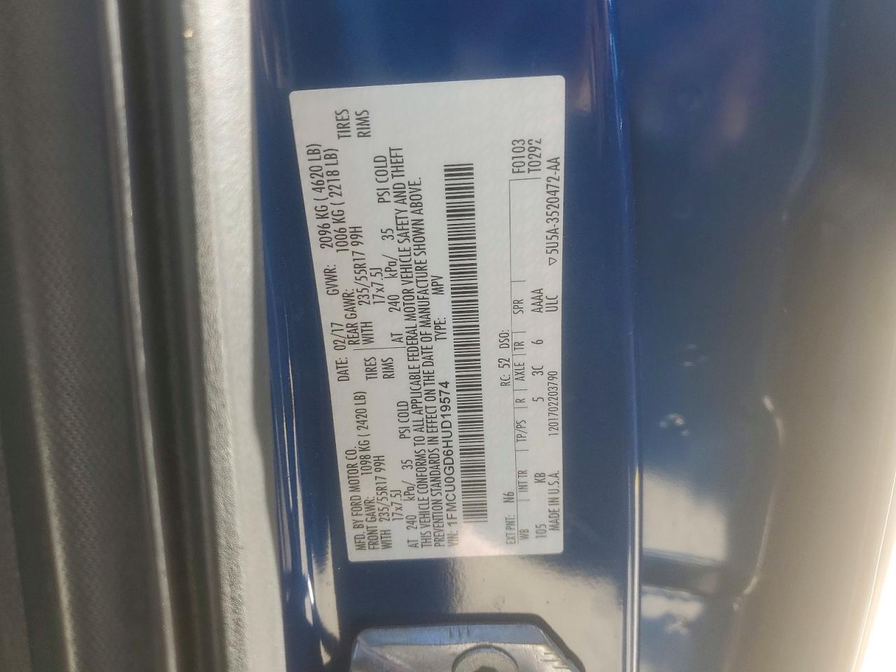 2017 FORD ESCAPE SE photo 13