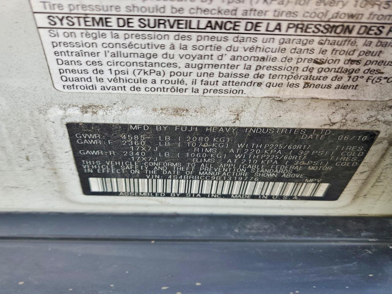 2011 SUBARU OUTBACK 2.5I PREMIUM photo 23