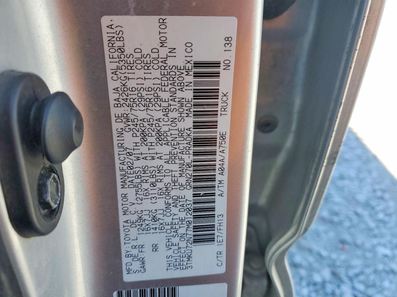 2007 TOYOTA TACOMA DOUBLE CAB PRERUNNER LONG BED photo 23