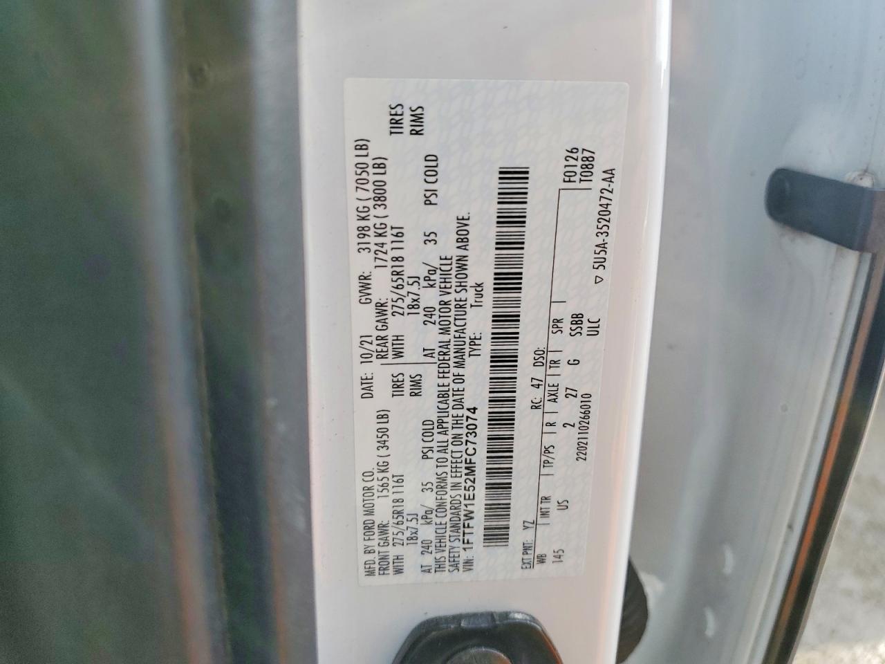 2021 FORD F150 SUPERCREW photo 12