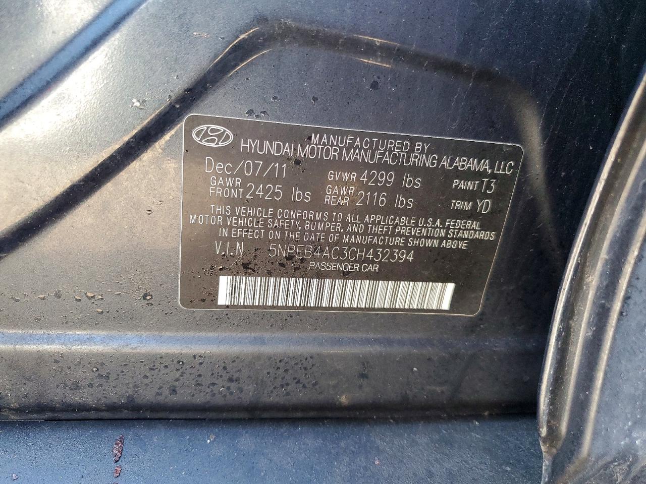 2012 HYUNDAI SONATA GLS photo 23