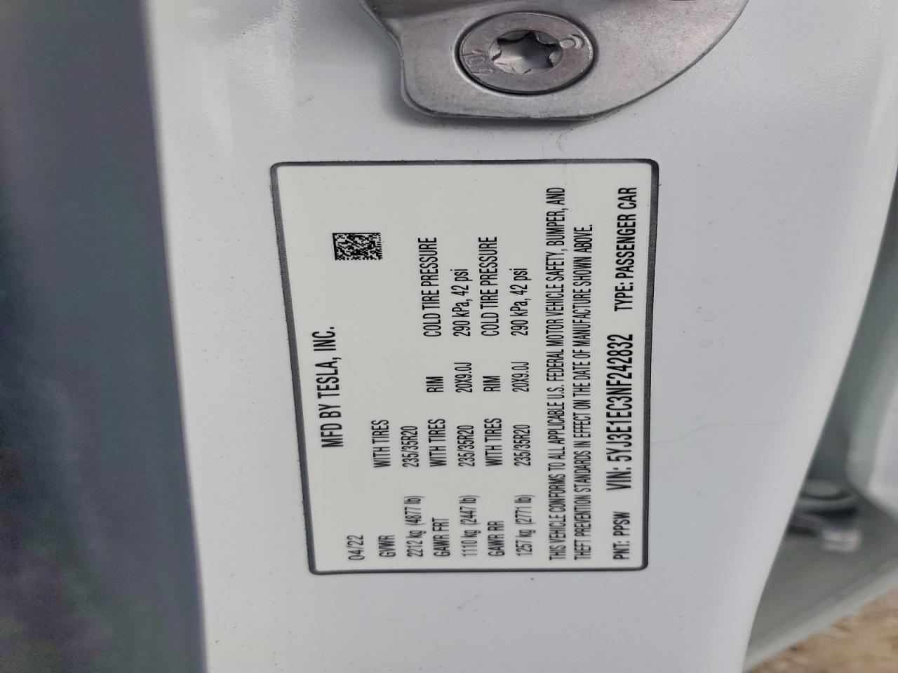 2022 TESLA MODEL 3 photo 12