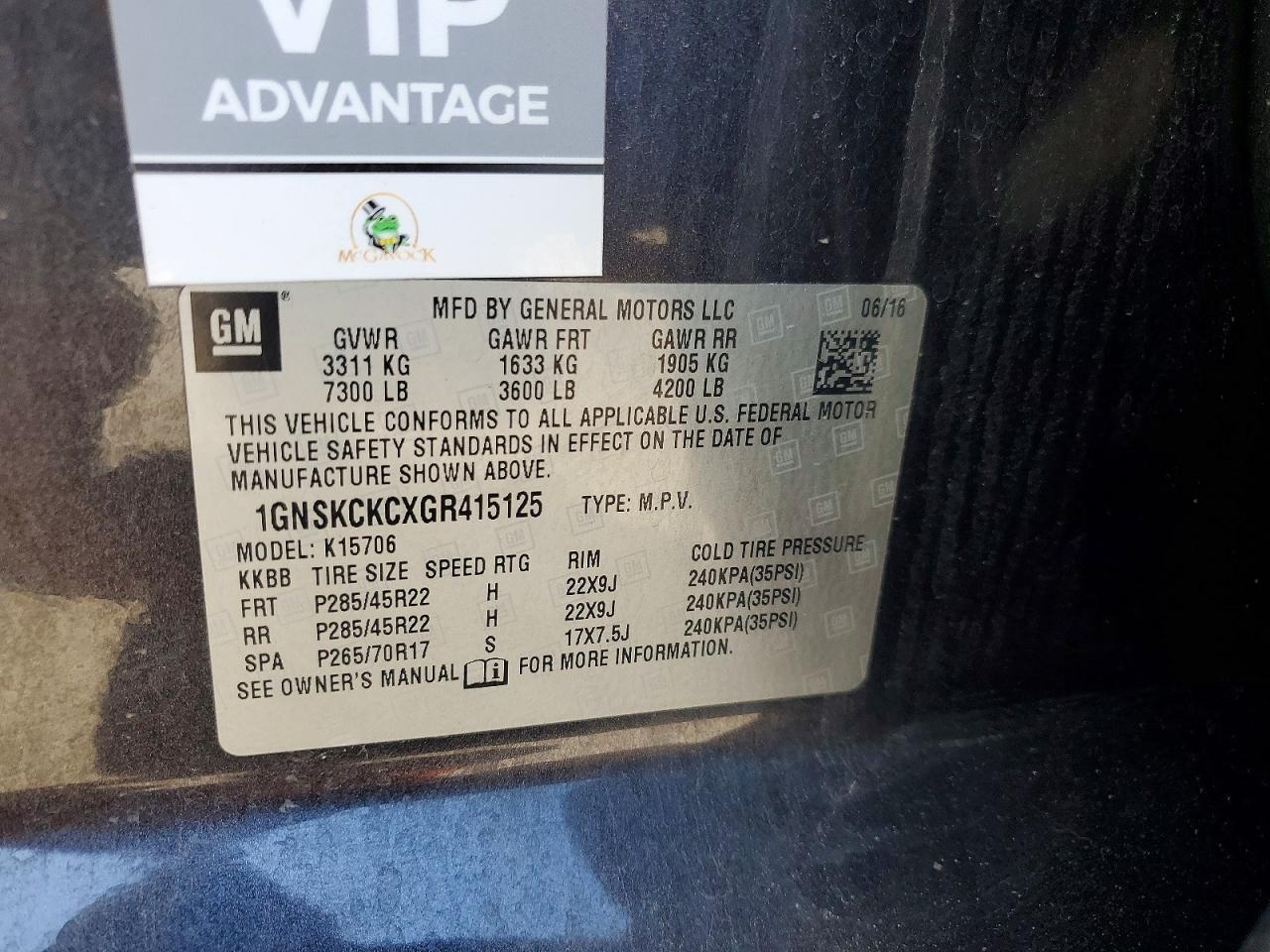 2016 CHEVROLET TAHOE K1500 LTZ photo 13