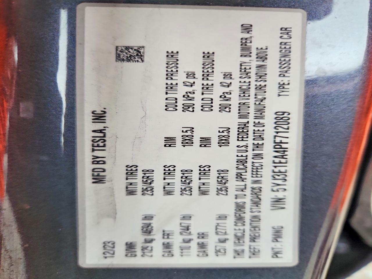 2023 TESLA MODEL 3 photo 13