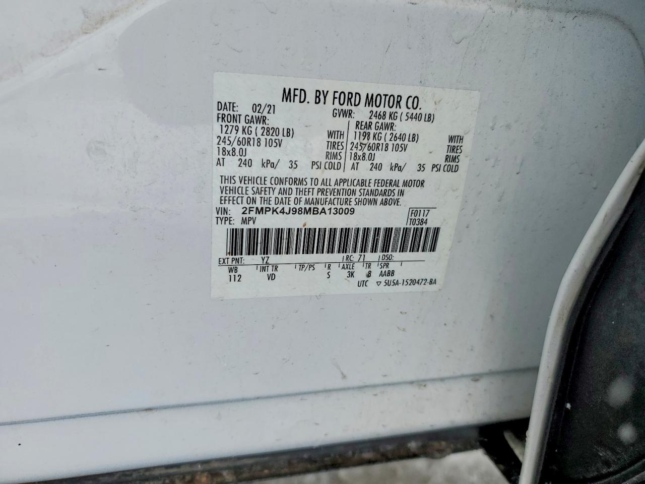 2021 FORD EDGE SEL photo 13