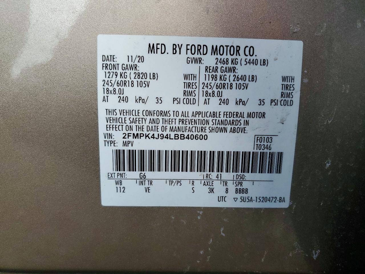 2020 FORD EDGE SEL photo 13