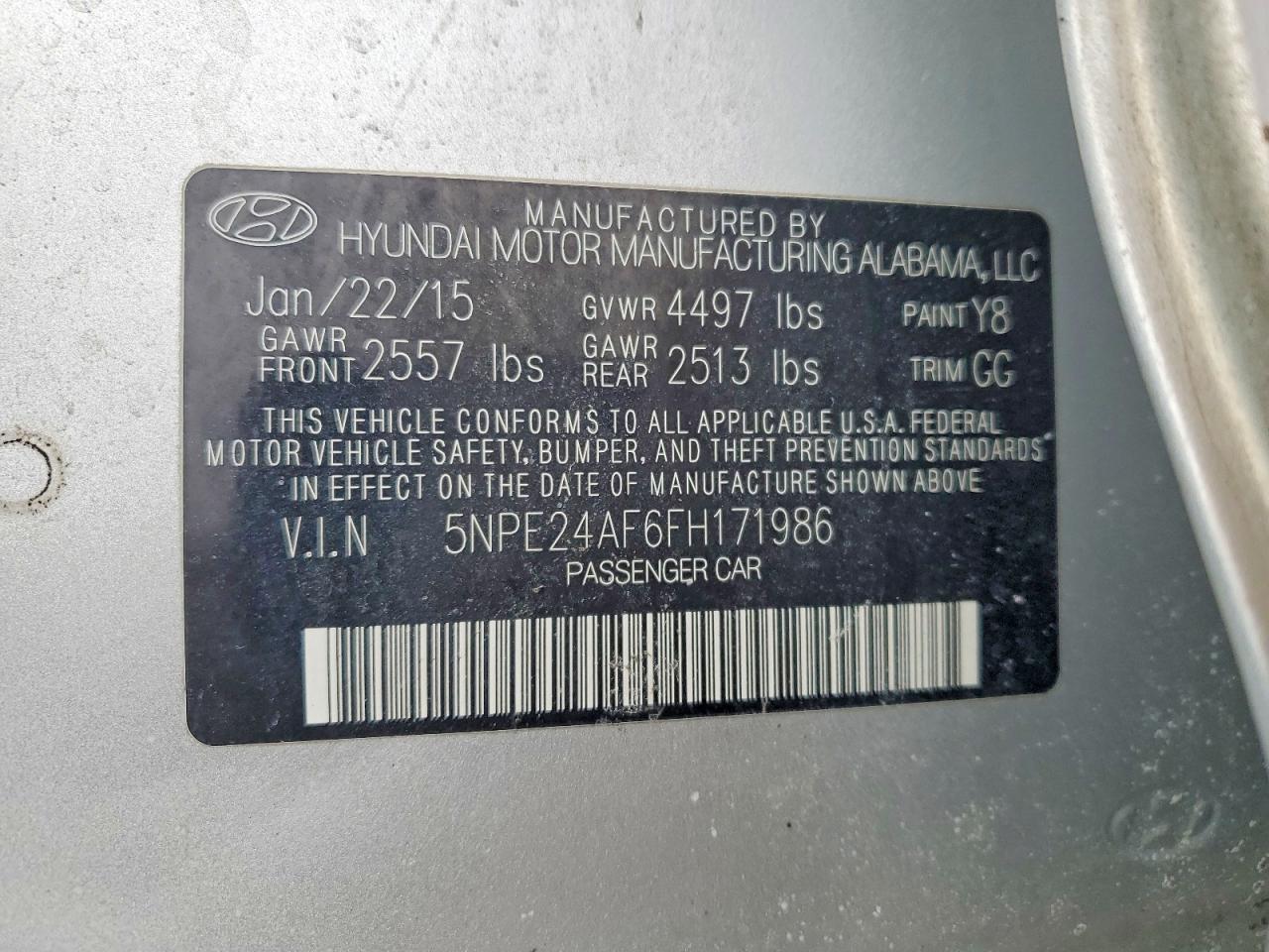 2015 HYUNDAI SONATA SE photo 12