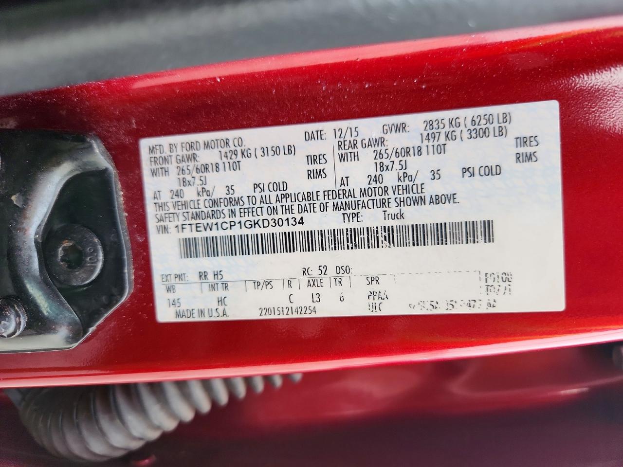 2016 FORD F150 photo 34