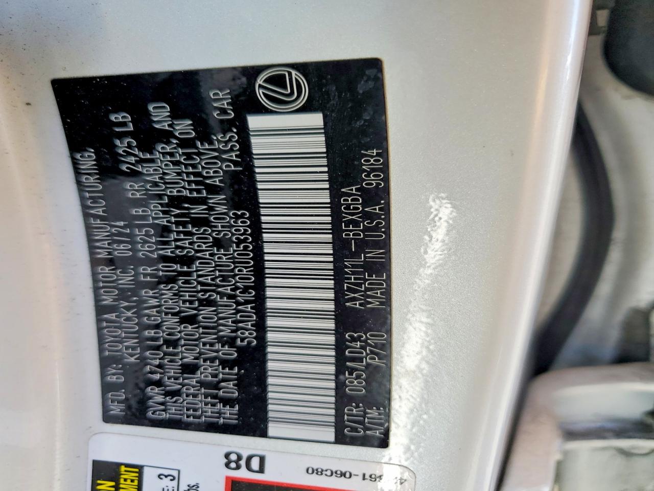 2024 LEXUS ES 300H BASE photo 23