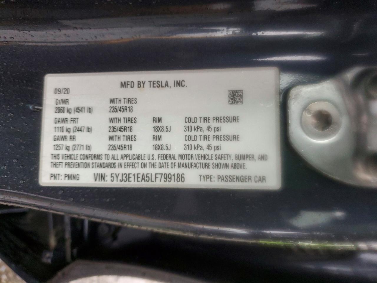 2020 TESLA MODEL 3 photo 34