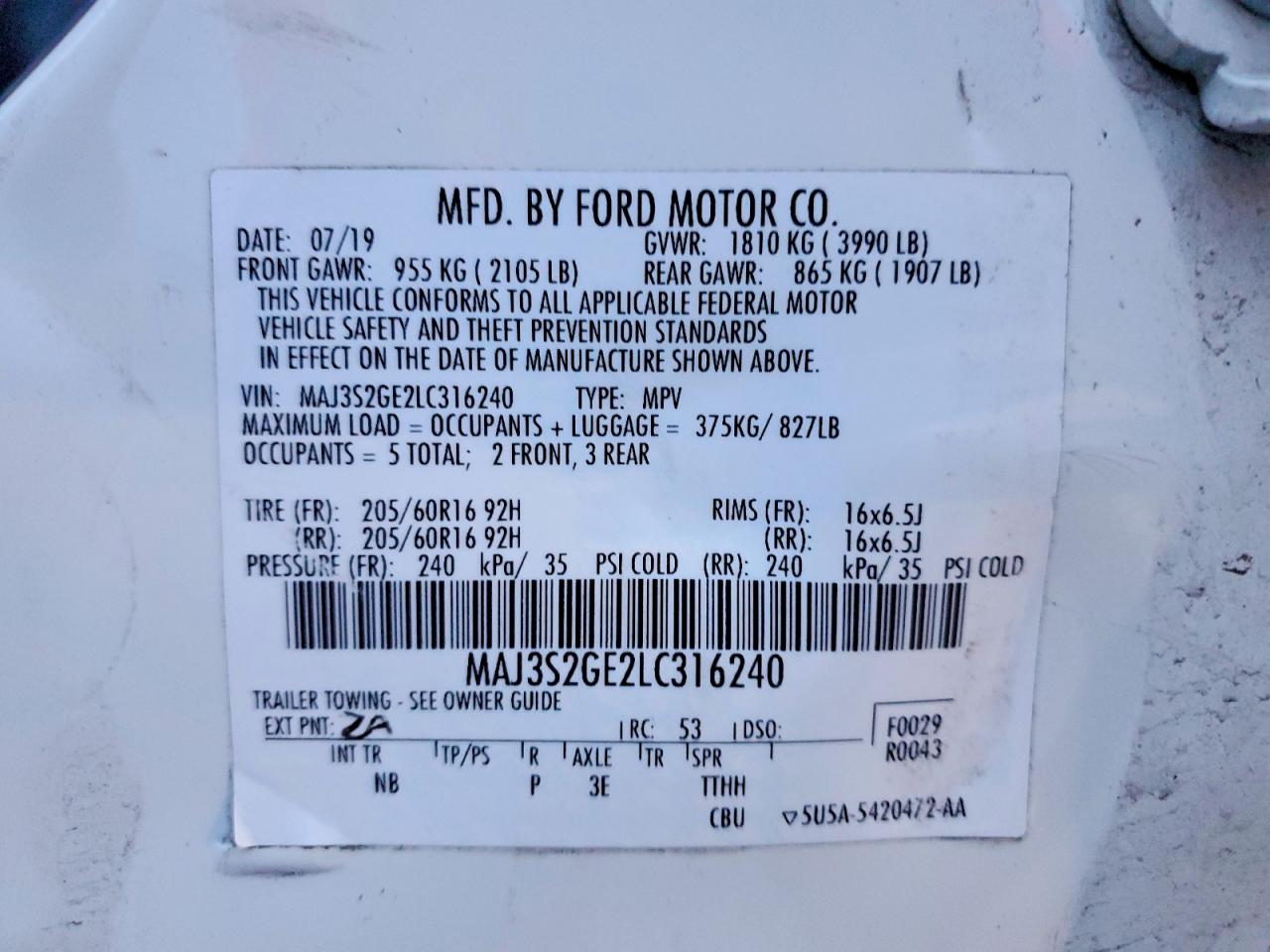 2020 FORD ECOSPORT SE photo 25
