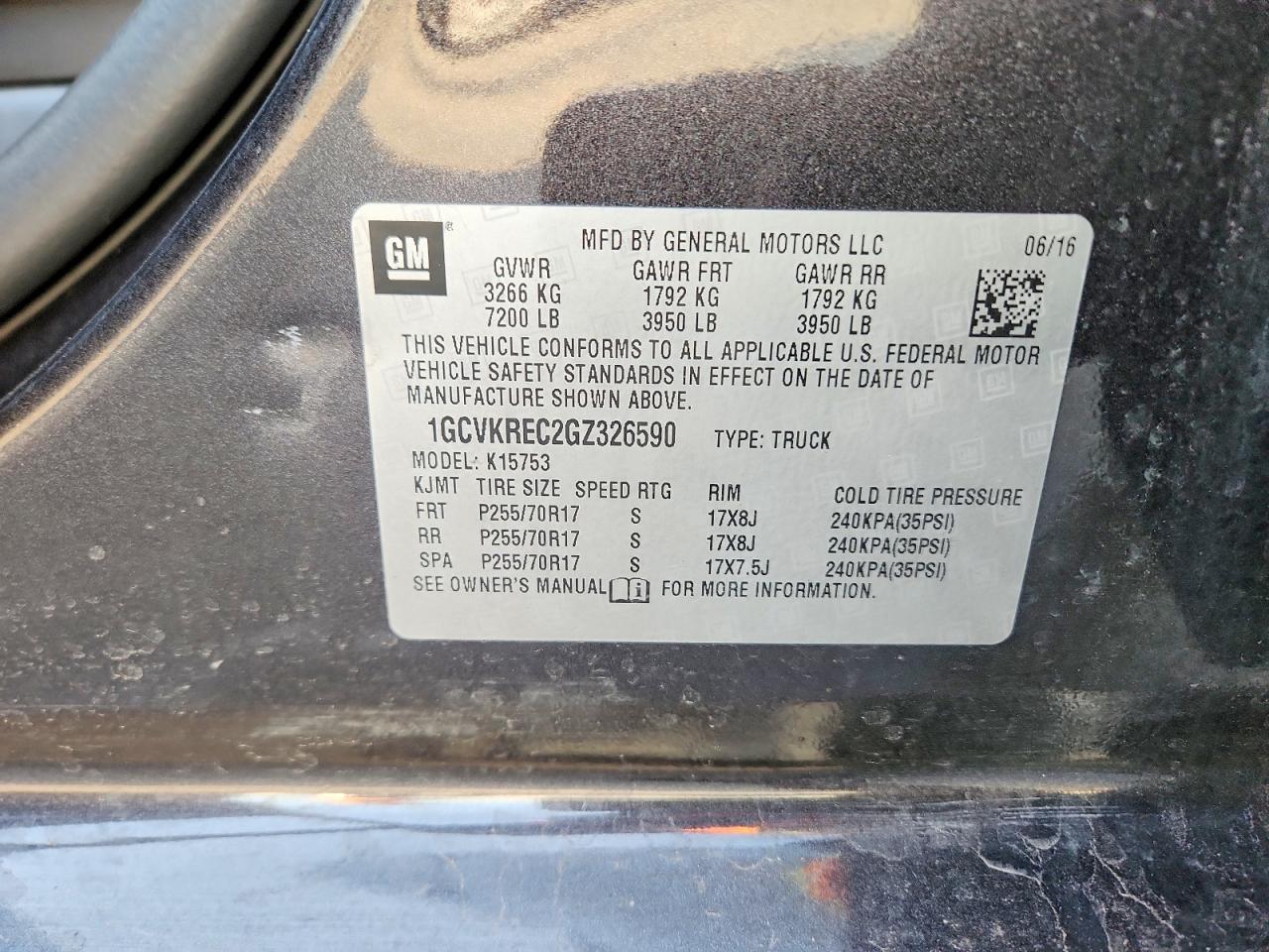2016 CHEVROLET SILVERADO K1500 LT photo 12
