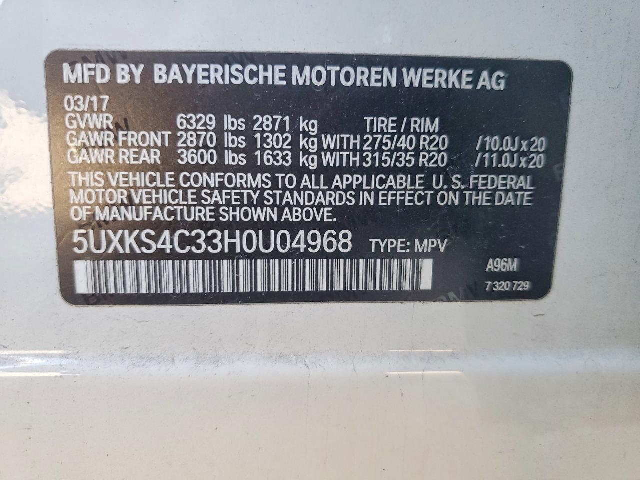 2017 BMW X5 XDRIVE35D photo 25