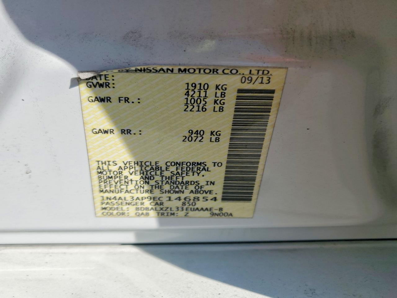 2014 NISSAN ALTIMA 2.5 SL photo 12
