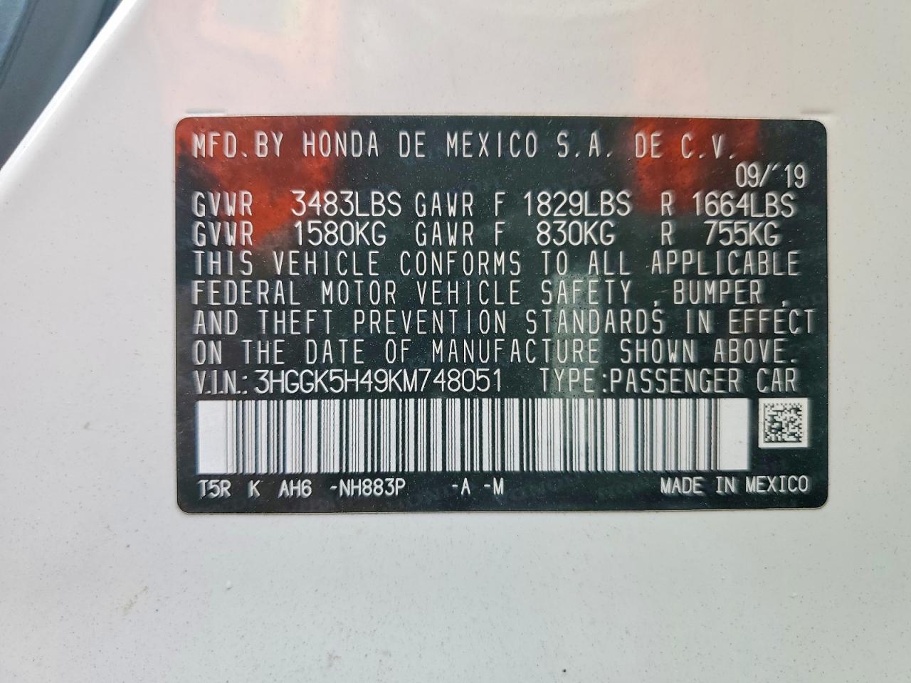 2019 HONDA FIT LX photo 12