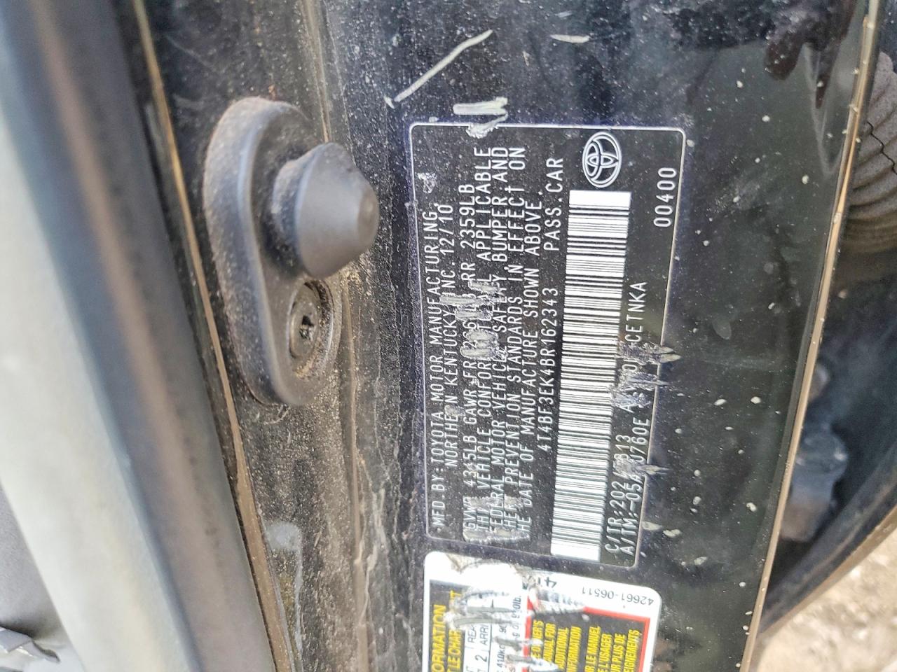 2011 TOYOTA CAMRY photo 12