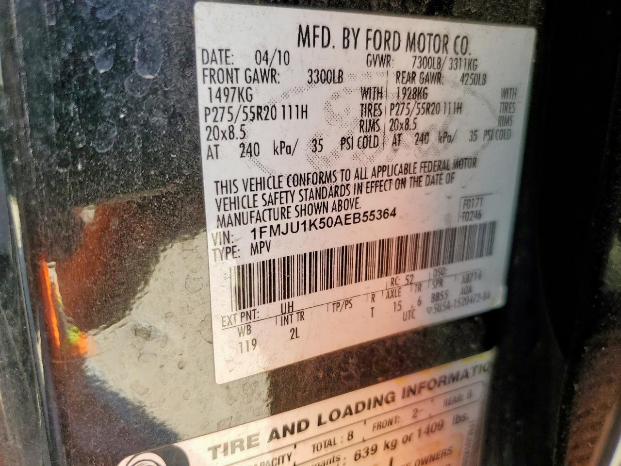 2010 FORD EXPEDITION LIMITED photo 25
