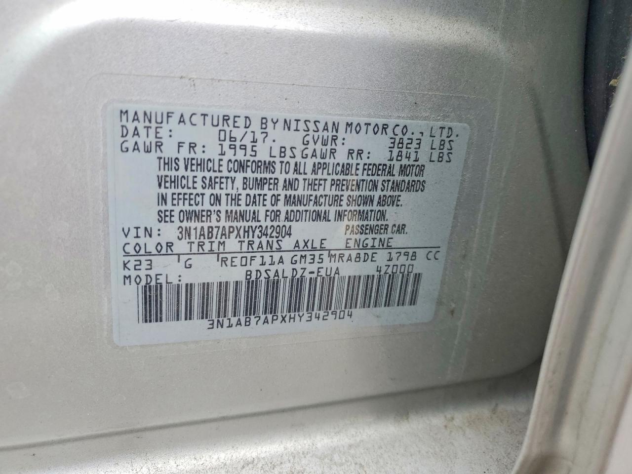 2017 NISSAN SENTRA S photo 12