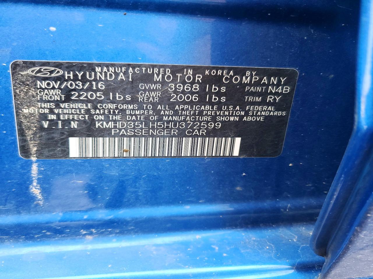 2017 HYUNDAI ELANTRA GT BASE photo 34