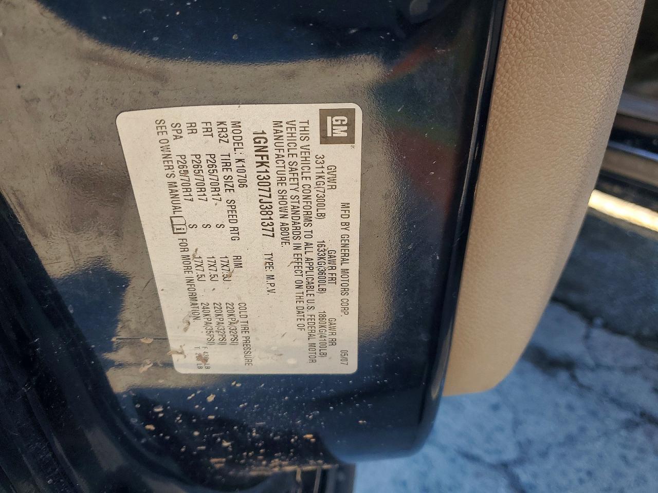 2007 CHEVROLET TAHOE K1500 photo 34