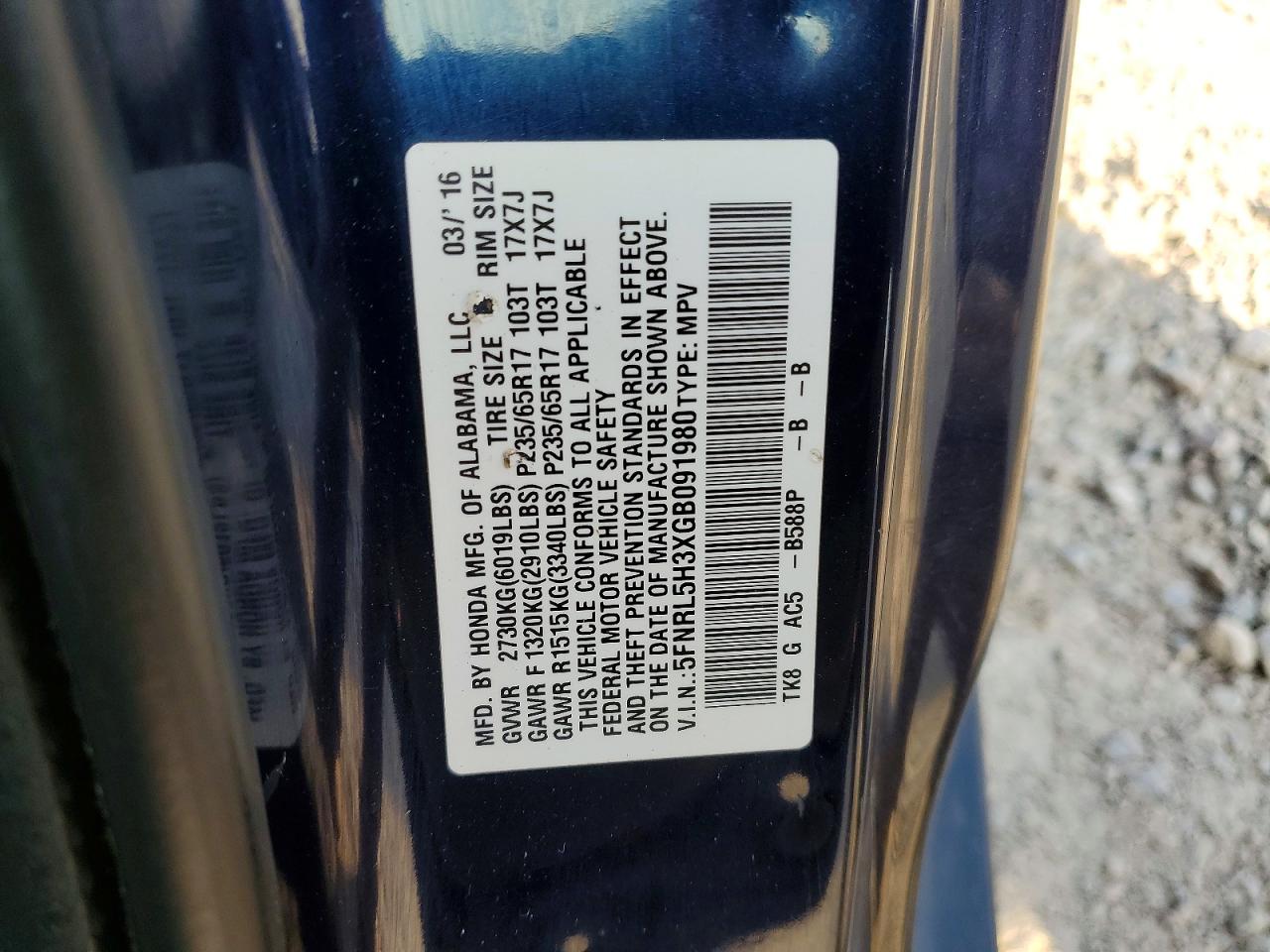 2016 HONDA ODYSSEY SE photo 25