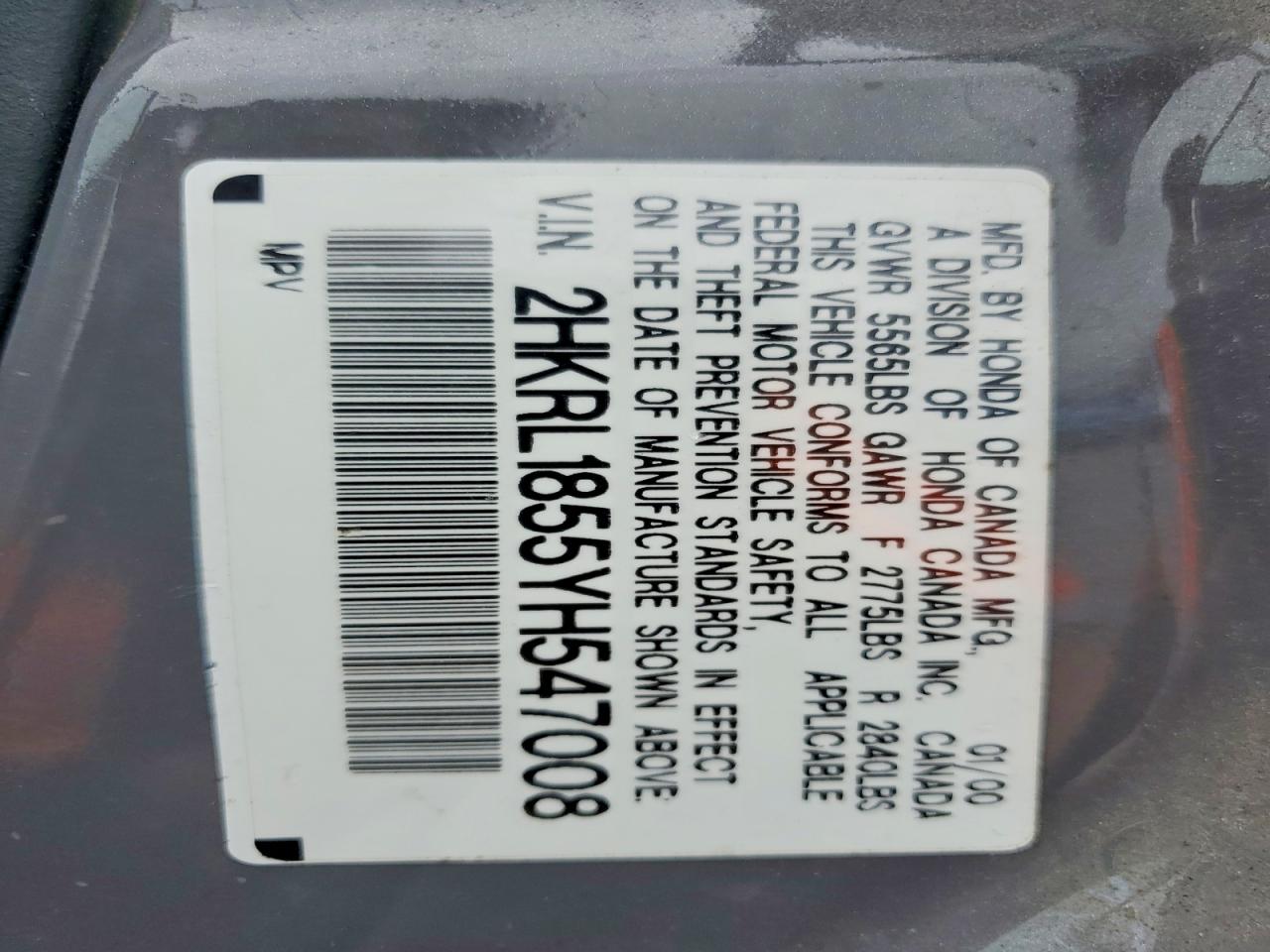 2000 HONDA ODYSSEY LX photo 14
