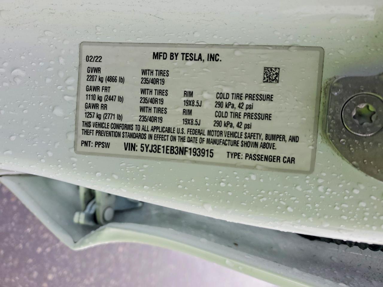 2022 TESLA MODEL 3 photo 23