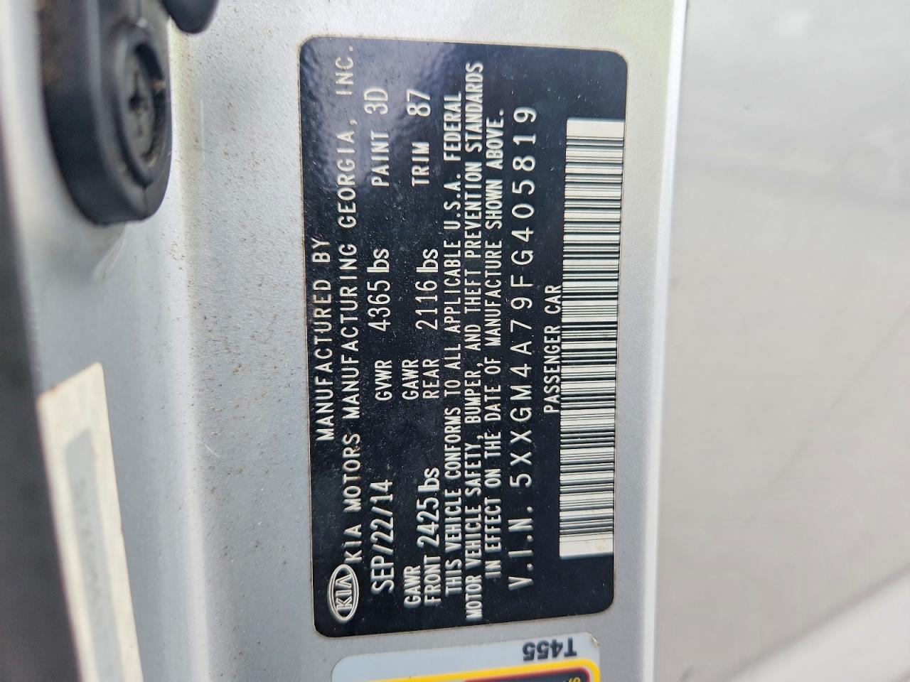 2015 KIA OPTIMA LX photo 12