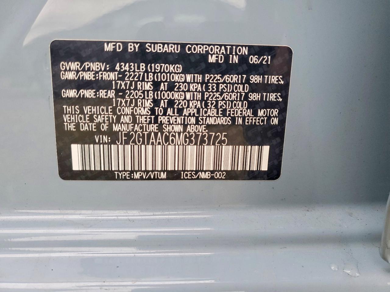 2021 SUBARU CROSSTREK photo 23