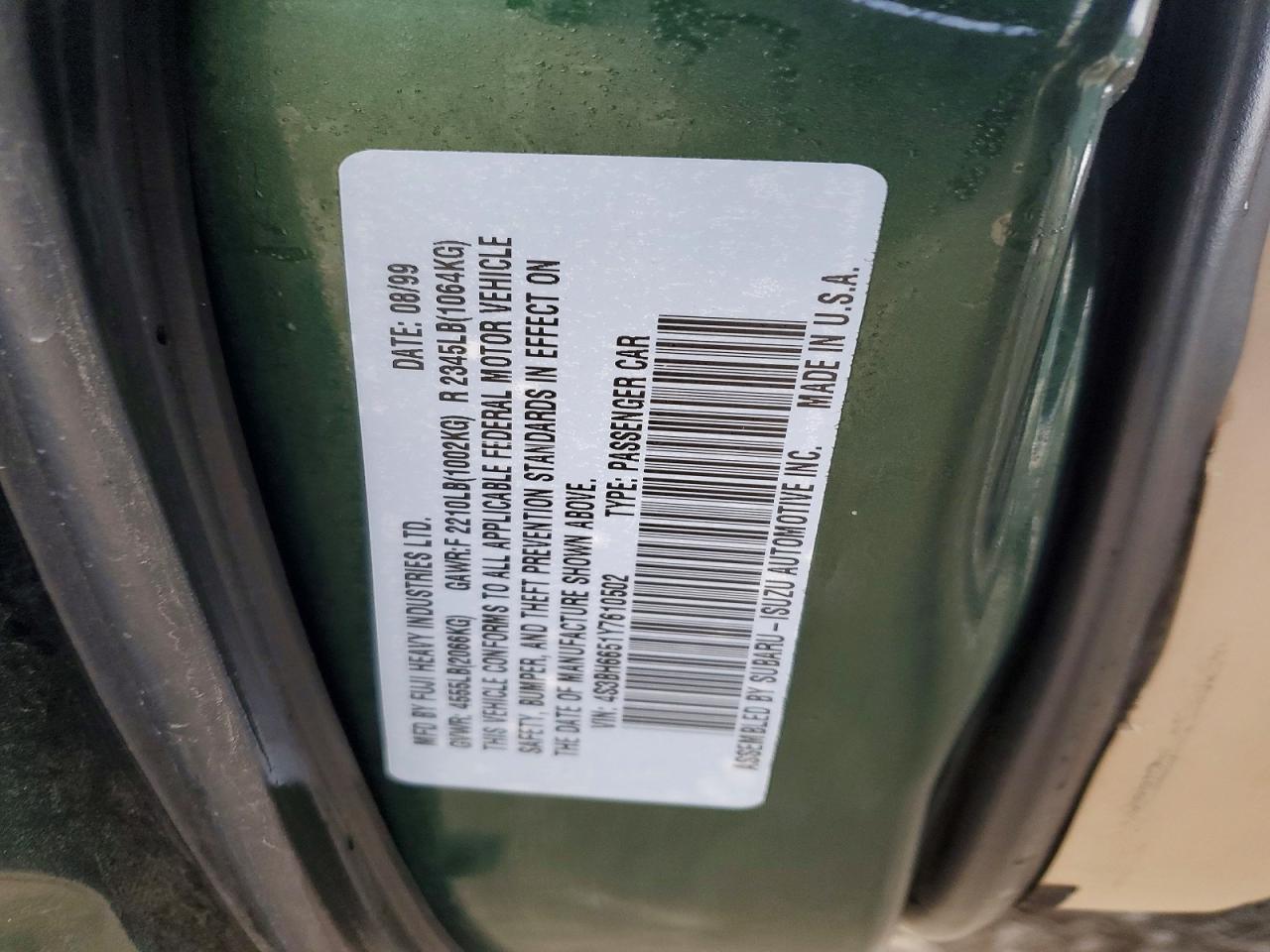 2000 SUBARU LEGACY OUTBACK photo 12