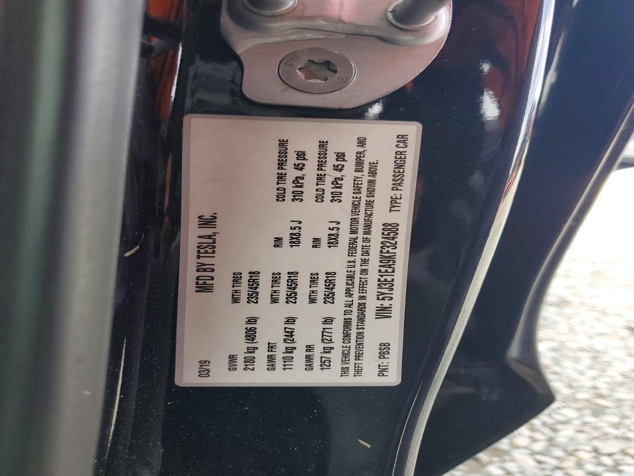 2019 TESLA MODEL 3 photo 13