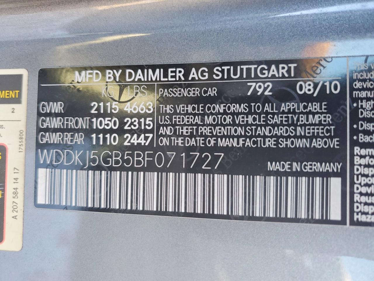 2011 MERCEDES-BENZ E 350 photo 12