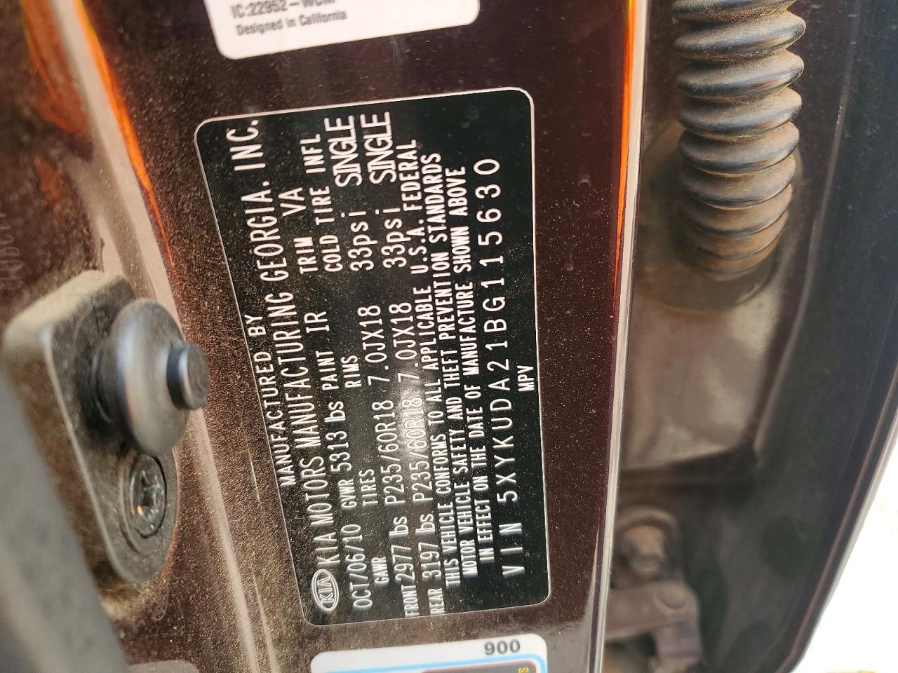 2011 KIA SORENTO EX photo 25