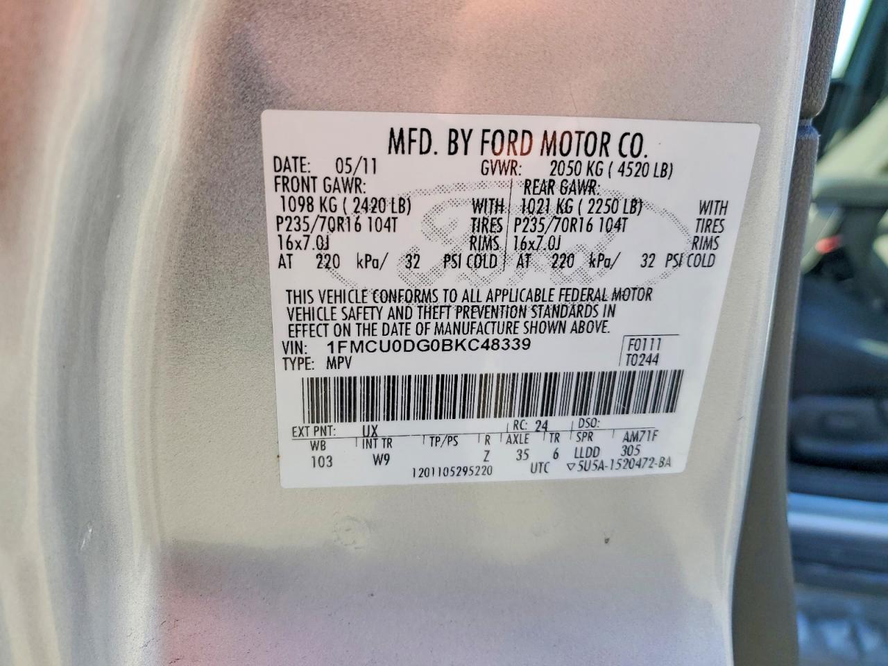 2011 FORD ESCAPE XLT photo 40