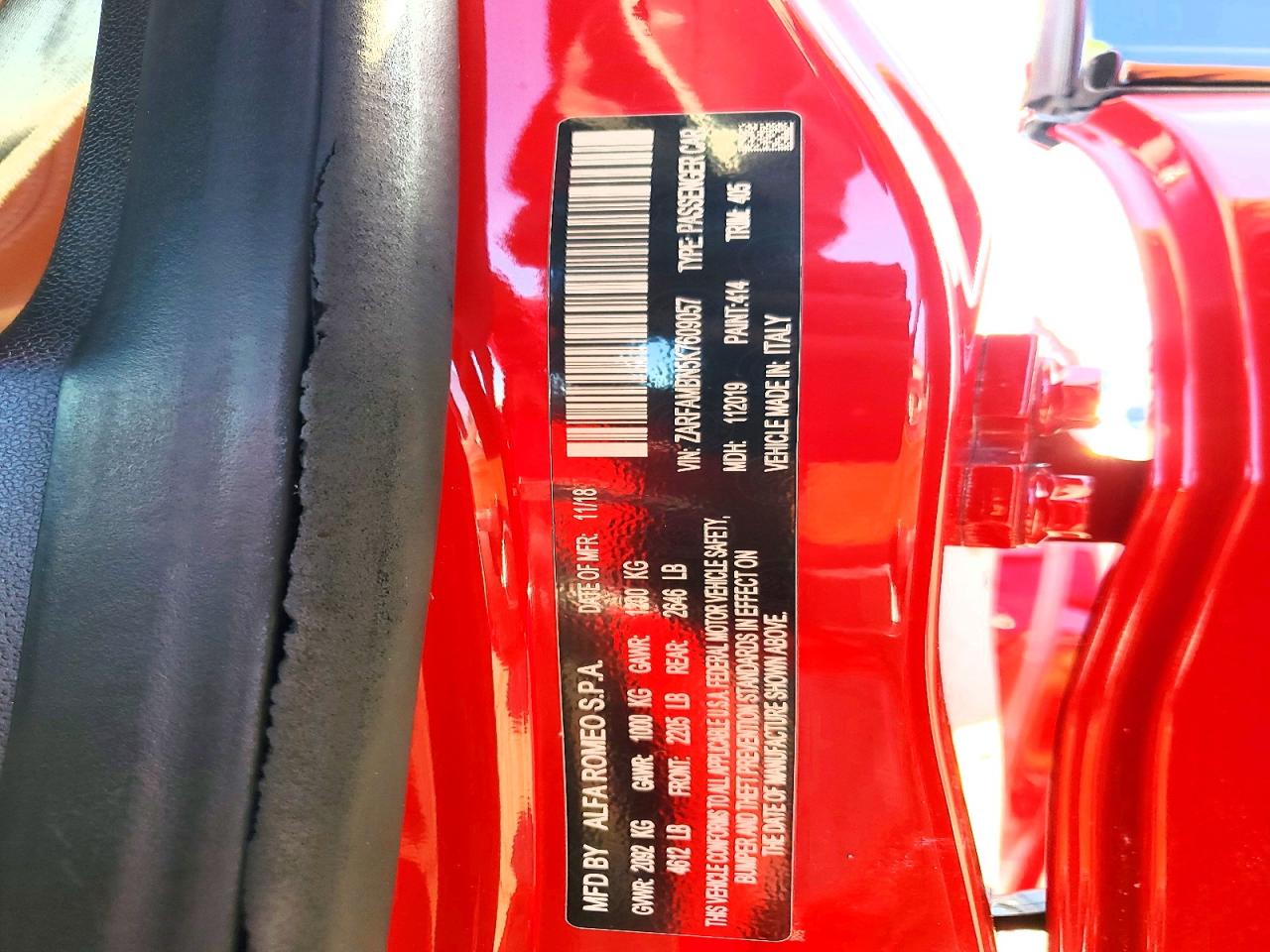 2019 ALFA ROMEO GIULIA TI photo 12